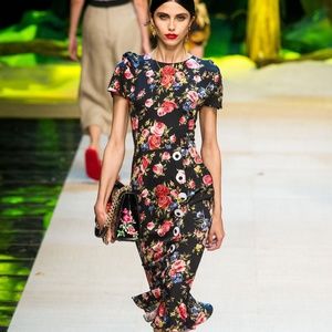 NWOT Dolce&gabbana rose print dress